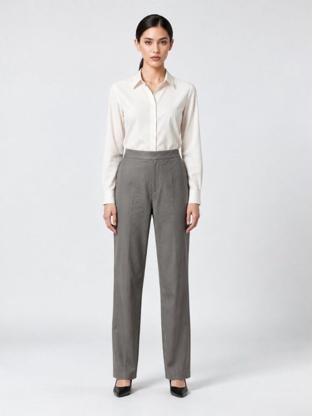 Coldwater Creek NWT Brown Straight Leg Sateen Stretch Cotton Womens Pants 16
